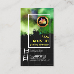 Tarjeta De Visita Luminoso pintoresco grafitero de ladrillo negro