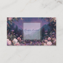 Tarjeta De Visita Luminous Nightfall Blue Floral
