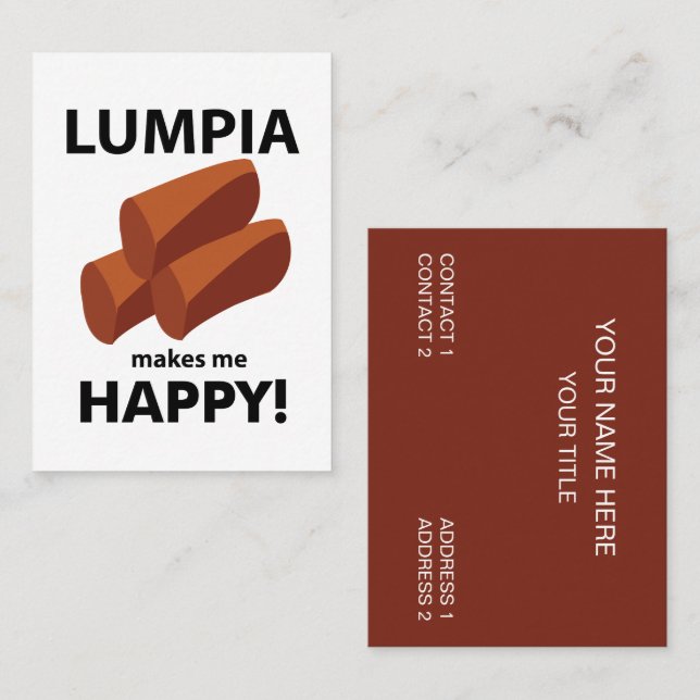 Tarjeta De Visita Lumpia me hace feliz Lumpia (Anverso / Reverso)