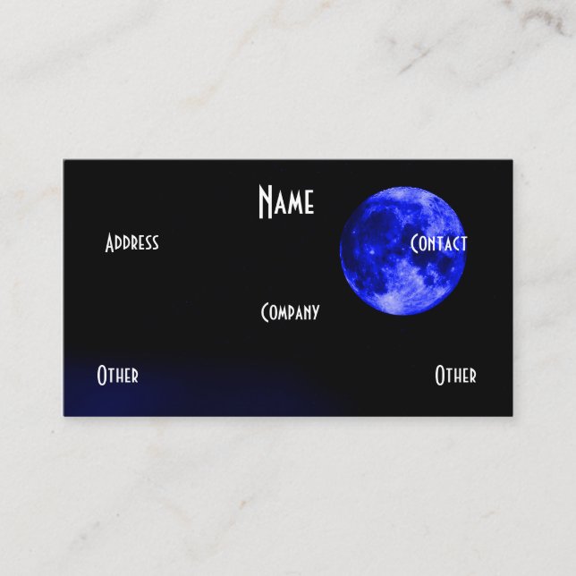 Tarjeta De Visita Luna azul (Anverso)