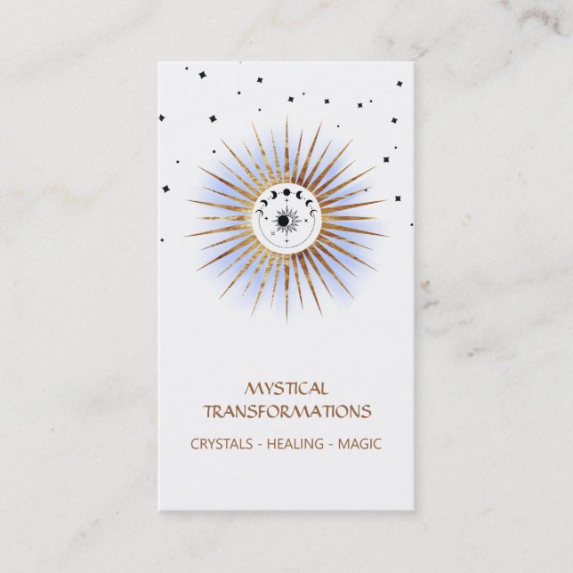 Tarjeta De Visita *~* Luna Celestial Luna Lunar Magia Boho Luz (Anverso)