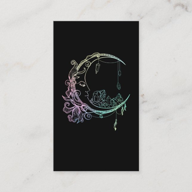 Tarjeta De Visita Luna De Gótico Pastel Crescent De Wicca Gótico (Anverso)