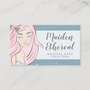 Tarjeta De Visita Luna de Sirena y Estrellas Cabello místico / Bell