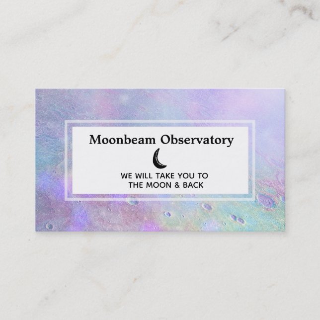 Tarjeta De Visita *~* Luna de Superficie Lunar Pastel (Anverso)