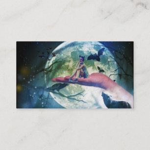 Tarjeta De Visita Luna del palo del cuervo del chica del lobo