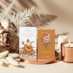 Tarjeta De Visita Luna Fantástica Fantástica de Peonia Celestial