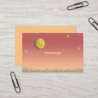 Tarjeta De Visita Luna fantástica y un silencioso cielo estrellado.