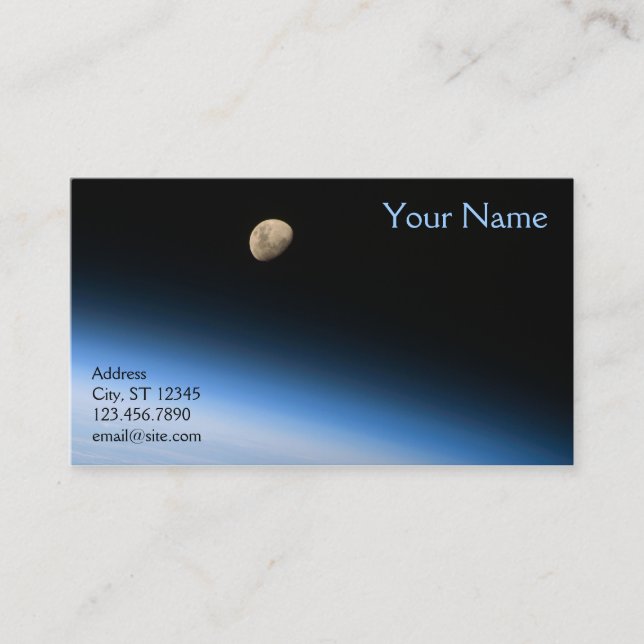 Tarjeta De Visita Luna gibosa desde órbita (Anverso)