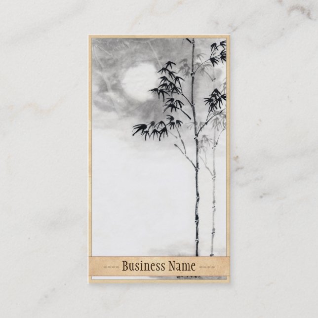 Tarjeta De Visita Luna japonesa clásica del bambú del arte de la (Anverso)