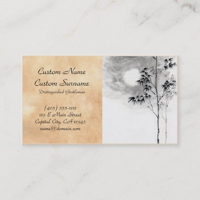 Tarjeta De Visita Luna japonesa clásica del bambú del arte de la (Anverso)