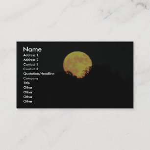 Tarjeta De Visita Luna Llena Detrás De Los Árboles
