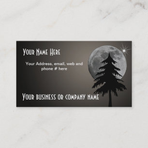 TARJETA DE VISITA LUNA LLENA Y ÁRBOL