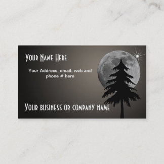 TARJETA DE VISITA LUNA LLENA Y ÁRBOL