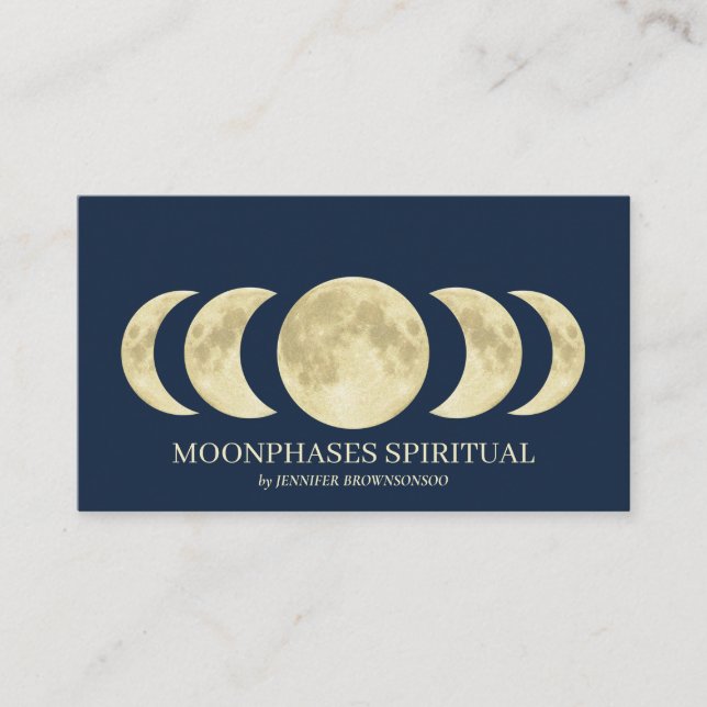 Tarjeta De Visita Luna Lunar Espiritual de Oro de la Marina (Anverso)