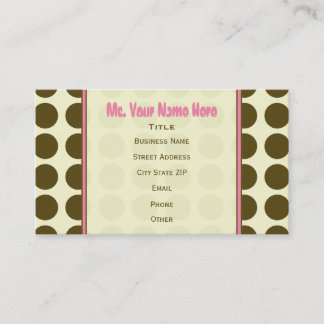 Tarjeta De Visita Lunar de Brown/tarjeta de visita rosada de moda