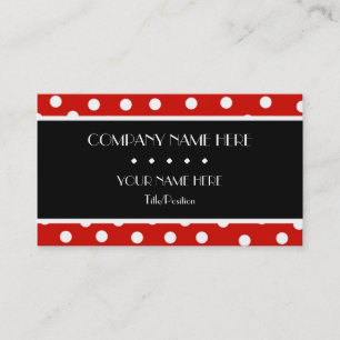 Tarjeta De Visita Lunar rojo y blanco