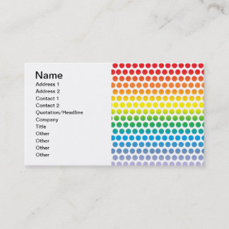 Tarjeta De Visita Lunares del arco iris blancos