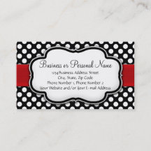 Lunares en blanco y negro con cinta roja