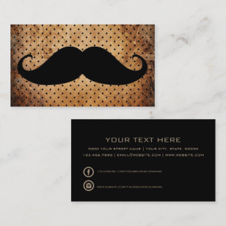 Tarjeta De Visita Lunares negros divertidos del vintage del bigote