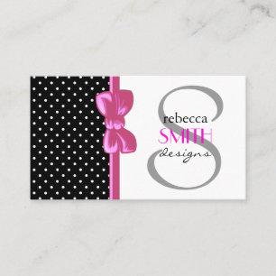 Tarjeta De Visita Lunares, puntos (modelo punteado) - negro blanco