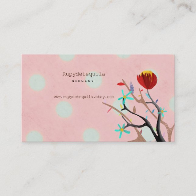 Tarjeta De Visita Lunares rosados (Anverso)