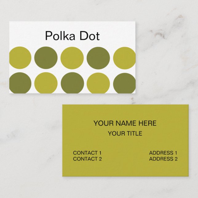 Tarjeta De Visita Lunares Verdes (Anverso / Reverso)