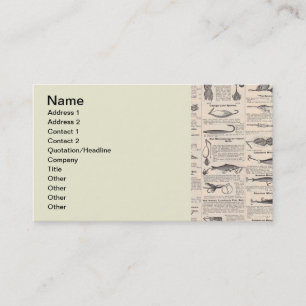 Tarjeta De Visita Lures de la pesca de vintage: pescador de la época