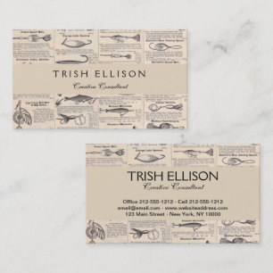 Tarjeta De Visita Lures de la pesca de vintage: pescador de la época