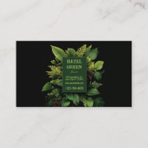 Lush Green Fern Foliage Black Modern Botanical