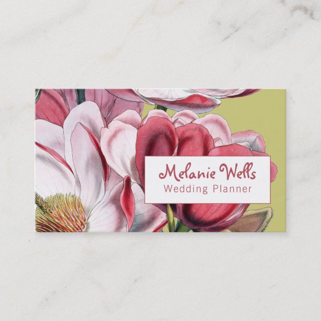 Tarjeta De Visita Lush Magnolias Wedding Planner (Anverso)