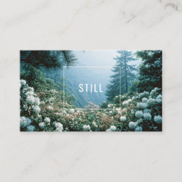 Tarjeta De Visita Lush White Hydrangea Flower Misty Mountain Forest