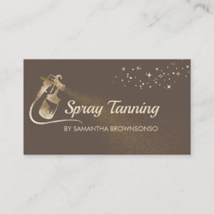 Tarjeta De Visita Lux Brown Gold Elegant Calligraphy Tan Spray