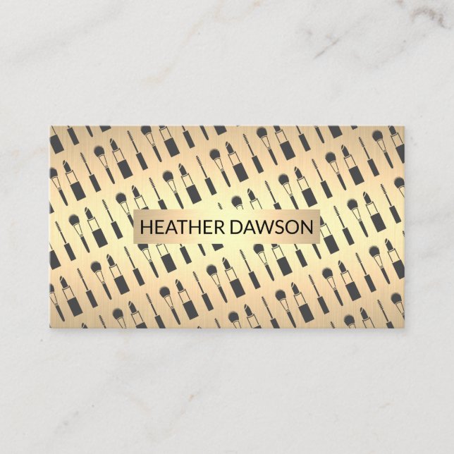 Tarjeta De Visita Lux de oro / Especkled (maquillaje) (Anverso)