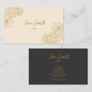 Tarjeta De Visita Lux Elegant Gold Flower