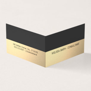 Tarjeta De Visita Lux Gris profesional de oro simple