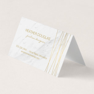 Tarjeta De Visita Lux Lux Moderno de Oro con Mármol