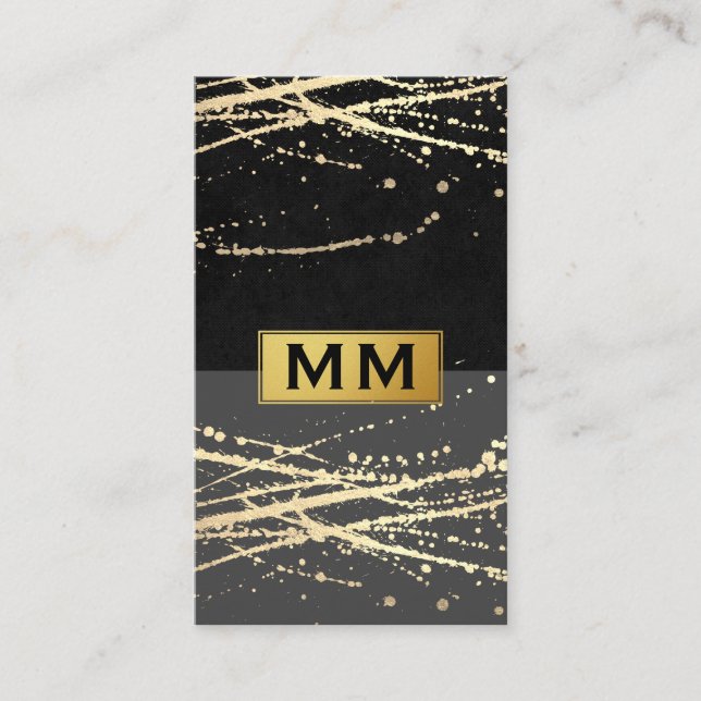 Tarjeta De Visita Lux moderno | Patrón de oro artístico (Anverso)