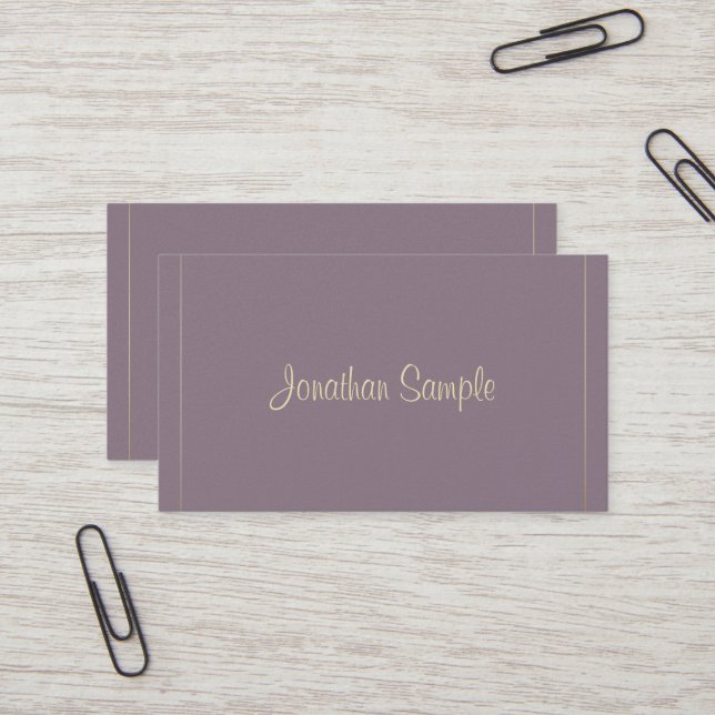 Tarjeta De Visita Luxe Businessman Calligraphy Script Pearl Luxury (Anverso/Reverso In Situ)