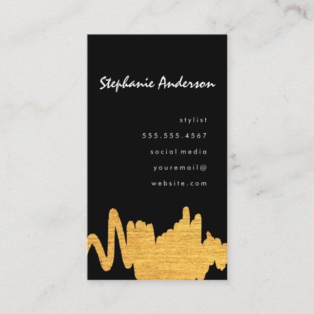 Tarjeta De Visita Luxe Faux Gold Texture Mark (Anverso)