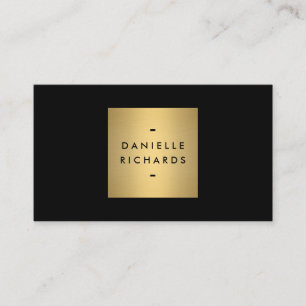 Tarjeta De Visita Luxe Glamour Black and Gold Business Card