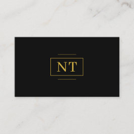 Tarjeta De Visita Luxe Gold 2 Monograma inicial Minimalista negro