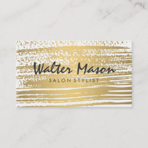 Tarjeta De Visita Luxe Gold Brushed Modern Text
