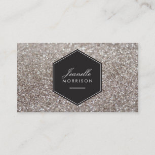 Tarjeta de visita Luxe Silver Purpurina Beauty