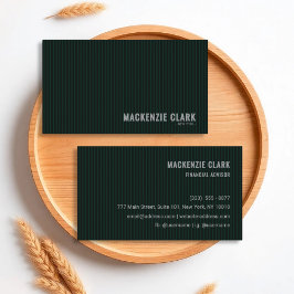 Tarjeta De Visita Luxurious Dark Green Pinstripe Business Card