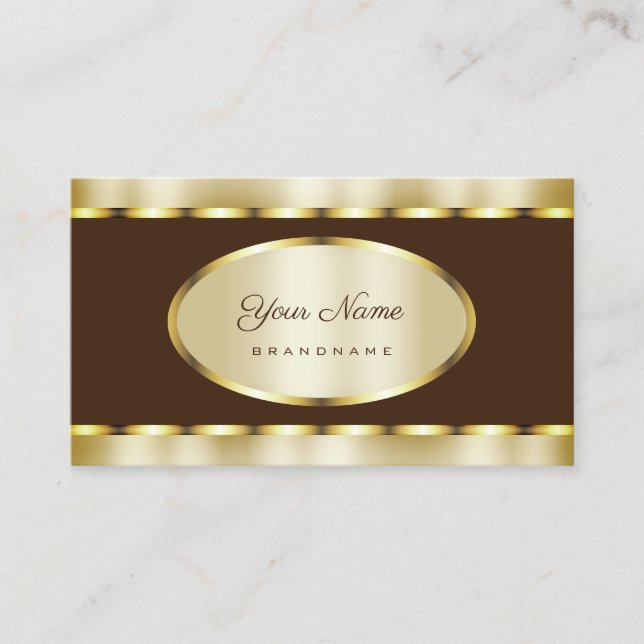 Tarjeta De Visita Luxurious Gold Effect con Dark Brown Professional (Anverso)