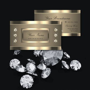 Tarjeta De Visita Luxurious Gold Effect con Diamantes de imitación 