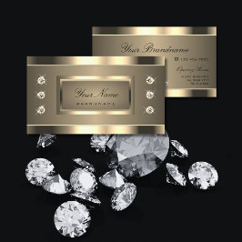 Tarjeta De Visita Luxurious Gold Effect con Diamantes de imitación S