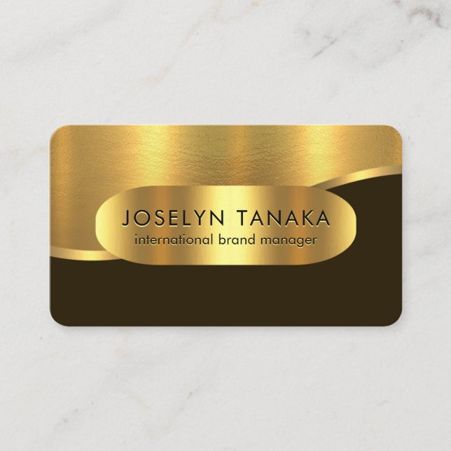 Tarjeta De Visita Luxurious Gold Wave Layers COO (Anverso)