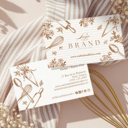 Tarjeta De Visita Luxury Baking Utensil Pastry Cake Bakery Shop Logo
