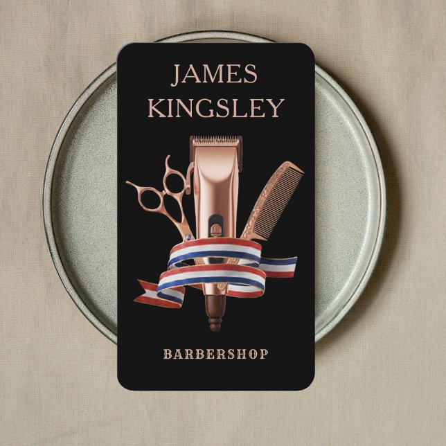 Tarjeta De Visita Luxury Barber Studio Professional Barbershop Black (Subido por el creador)